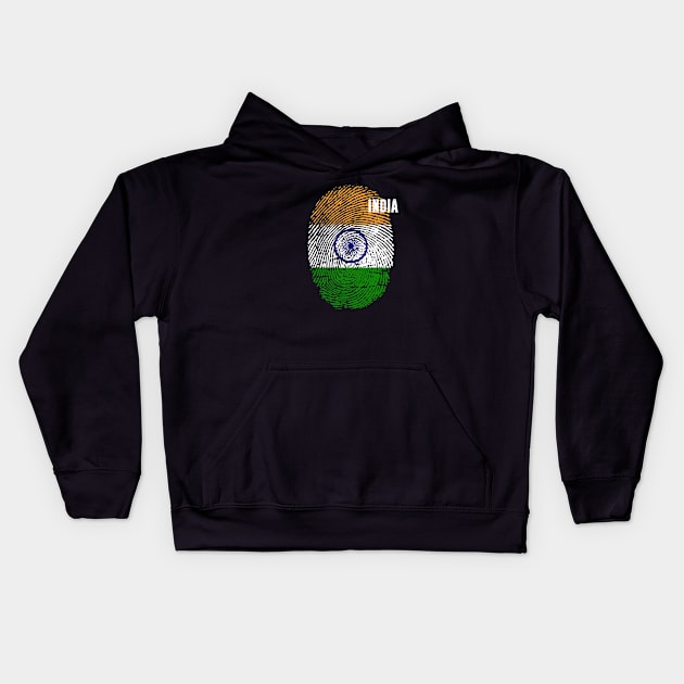 India Flag Fingerprint My Story DNA Indian Kids Hoodie by Your Culture & Merch